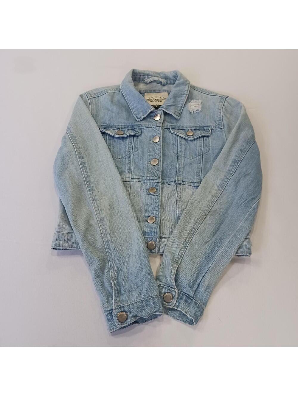 Ashley Vintage Charm RN#101229 Women's Blue Distressed Denim Jacket Size Small